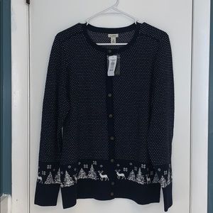 LL Bean Navy Winter Sweater/Cardigan